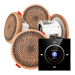 Комплект влагостойкой акустической системы SW NOISE Black MINI Wood-4 (четыре колонки, круг). Превью № 1
