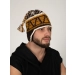 Шапка вязаная для бани Woodson Viking, орнамент, 1 косичка (коричневый, оранжевый, бежевый). Превью № 2