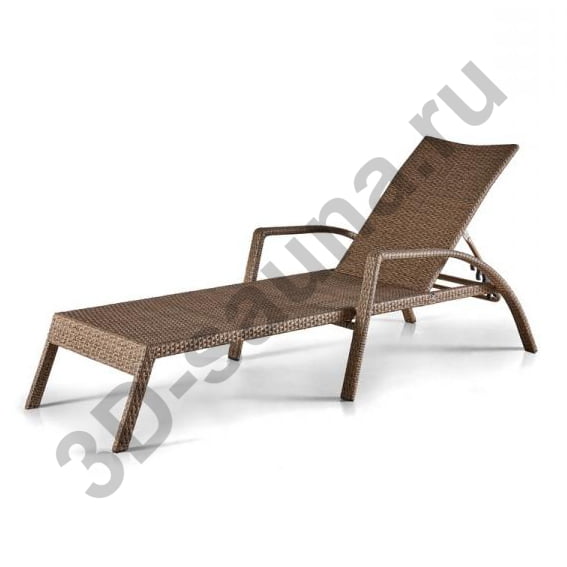 Шезлонг-лежак плетеный из искусственного ротанга A30B-W56 Light Brown