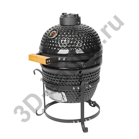 Керамическая гриль Kamado Tabletop 13 (диаметр 33 см) настольный черный