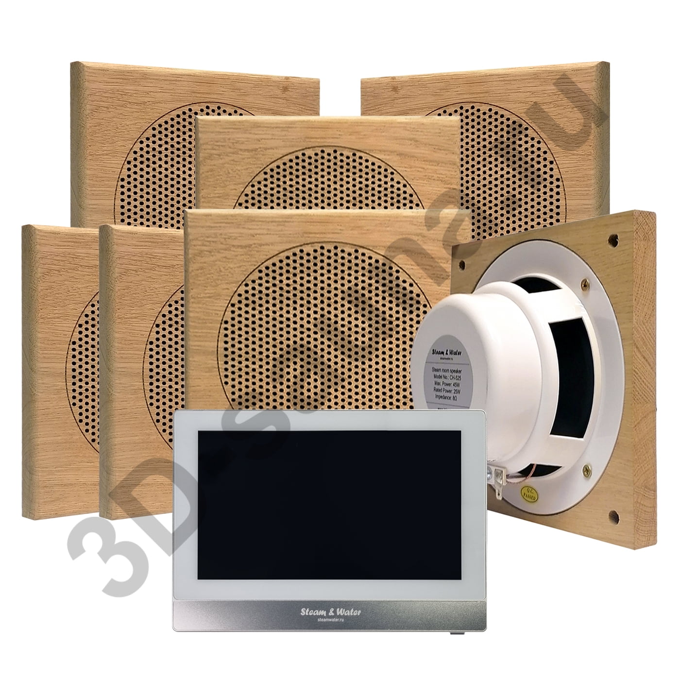Комплект акустической системы SW-S7 SOUND SAUNA (семь колонок, квадрат)