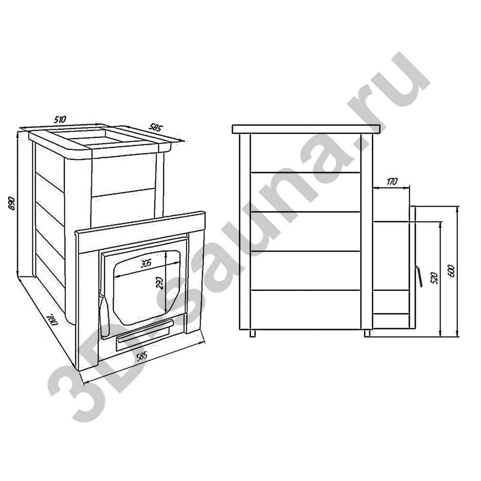 Печь варвара для бани размеры