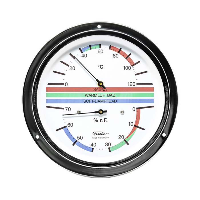Термометр-гигрометр Fischer в латунном корпусе, цветной