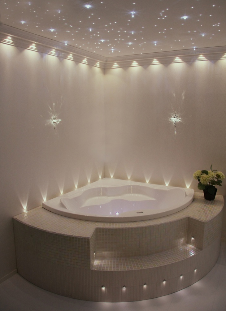 Точечные светильники в ванной фото