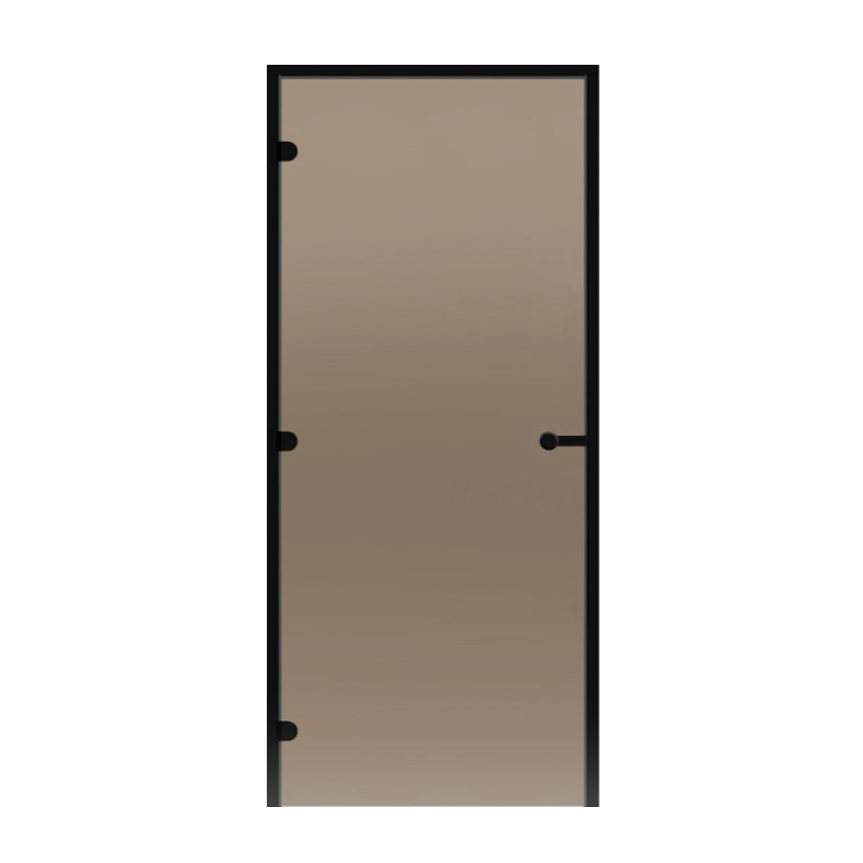 Дверь для парной Harvia ALU Black Line 9х19 коробка черная, стекло бронза