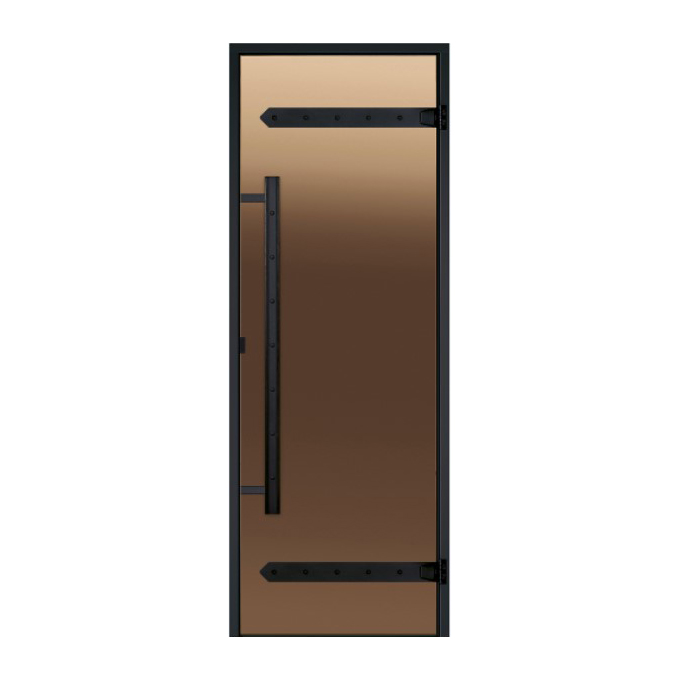 Стеклянная дверь для хамама Harvia Legend ALU 7x19 алюминиевая, бронза