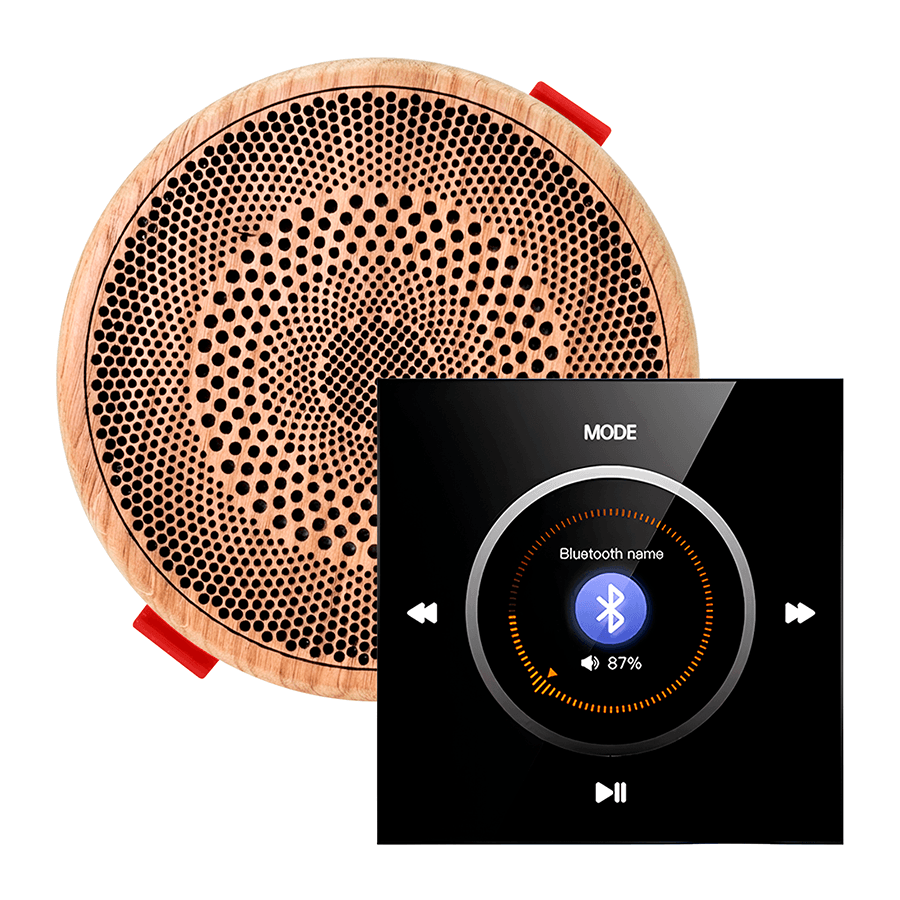 Комплект влагостойкой акустической системы SW NOISE Black MINI Wood-1 (одна колонка, круг)