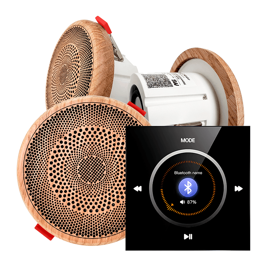 Комплект влагостойкой акустической системы SW NOISE Black MINI Wood-3 (три колонки, круг)
