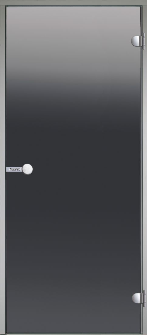 Дверь стеклянная с алюминиевой коробкой HARVIA ALU 7х19, цвет сатин