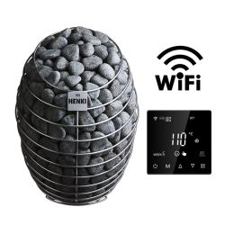 Электрическая печь для бани и сауны Henki Nest Black, черная (пульт управления Wi-Fi в комплекте) 10 кВт